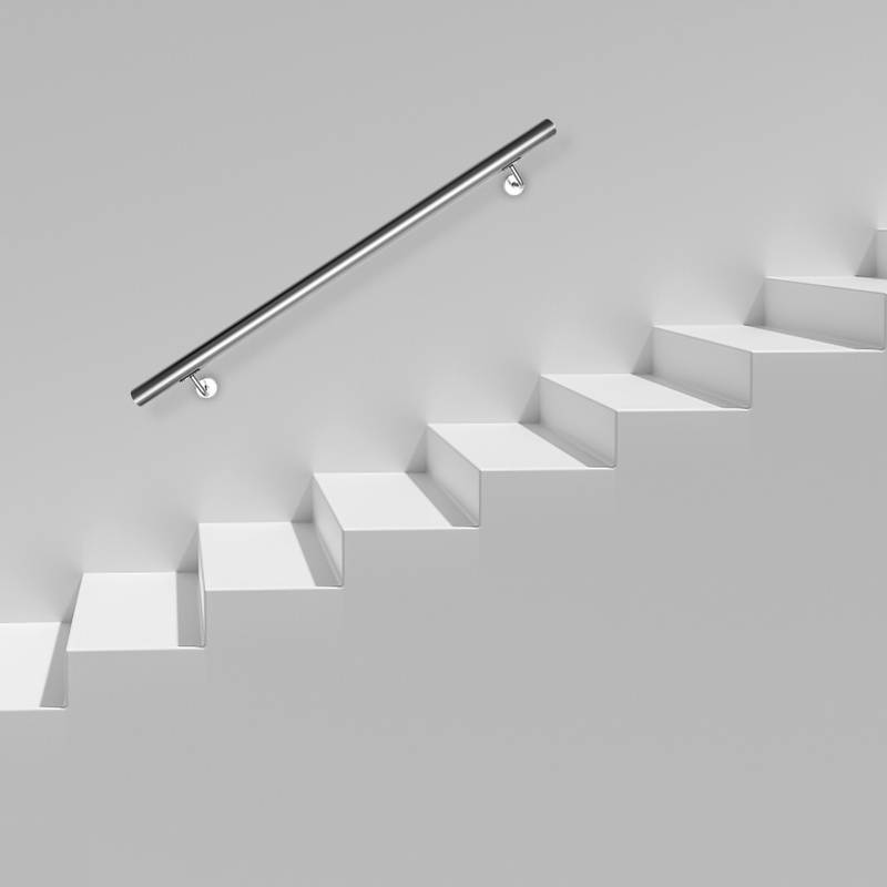 Edelstahl Handlauf Geländer und Handläufe geschliffen Wandhandlauf Treppengeländer für Innen und Außen ohne Querstreben 150cm