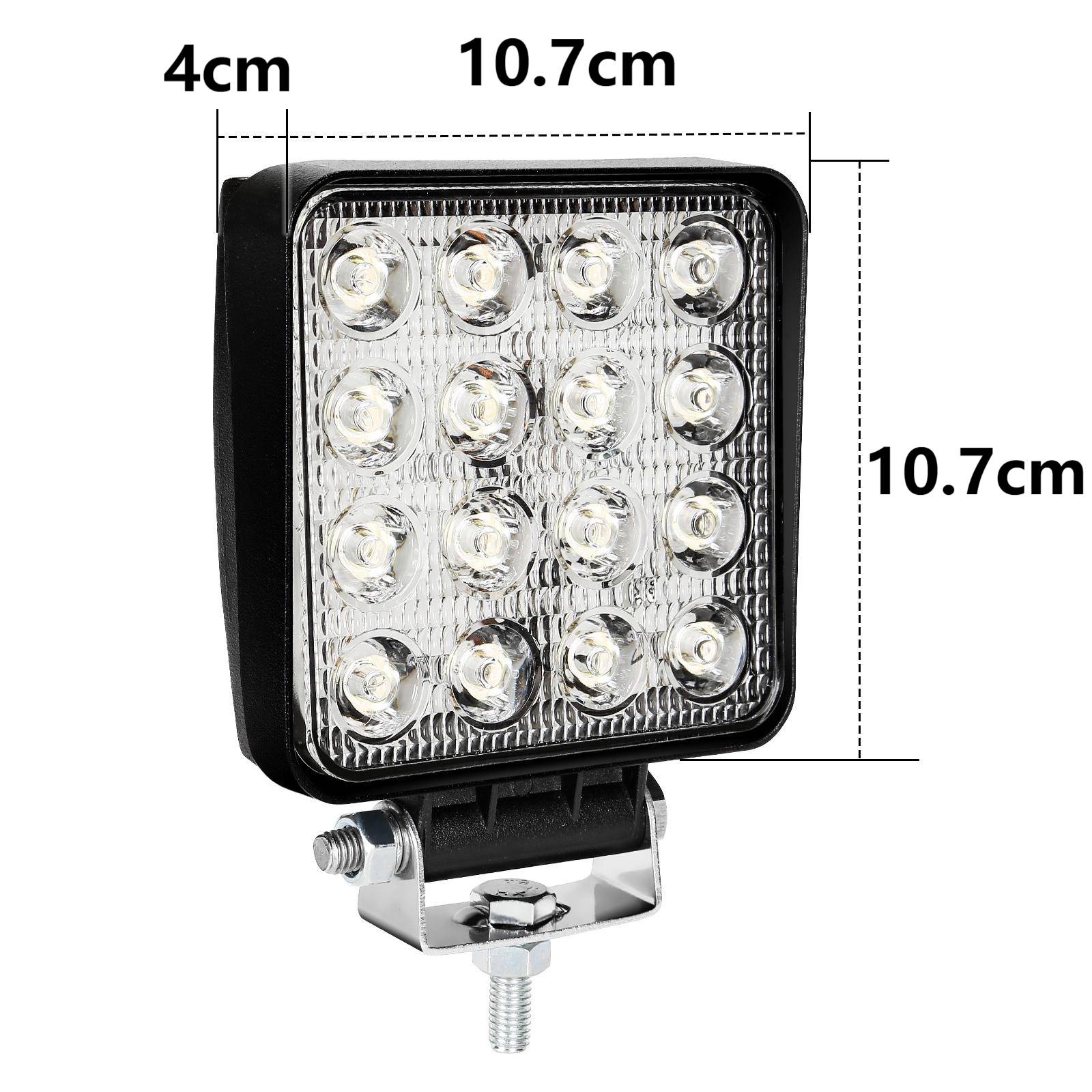 SWANEW LED Arbeitsscheinwerfer 48W LED Scheinwerfer Rechteck IP67 Wasserdicht 12V 24V für LKW,Offroad, SUV, ATV,traktor Rückfahrscheinwerfer 2 Stüc