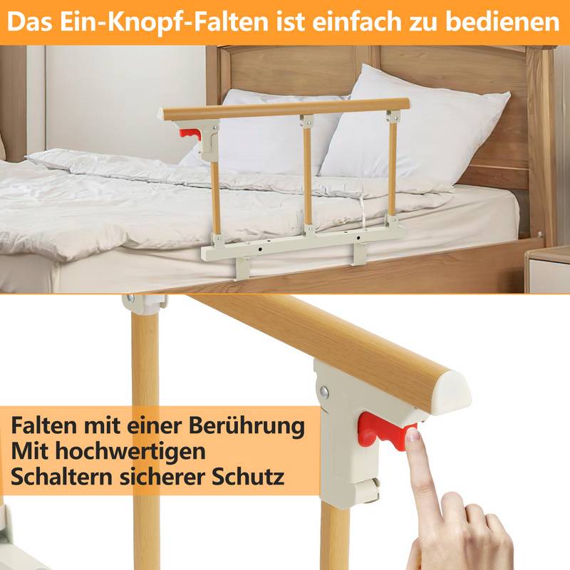 SWANEW Bettgitter Klappbar für ältere Erwachsene, EIN Schlüssel Klappbar Metall Griff für Bett Senioren Bettgitter zum Ältere Senioren Erwachsene