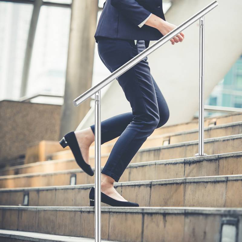 Treppengeländer Geländer Edelstahl 80 cm ohne Querstreben Ø 42mm für Innen und Außen Garten Treppenhaus