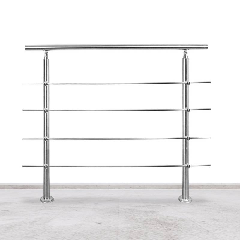 Treppengeländer Geländer Edelstahl 120 cm 4 Querstreben Ø 42mm für Innen und Außen Garten Treppenhaus