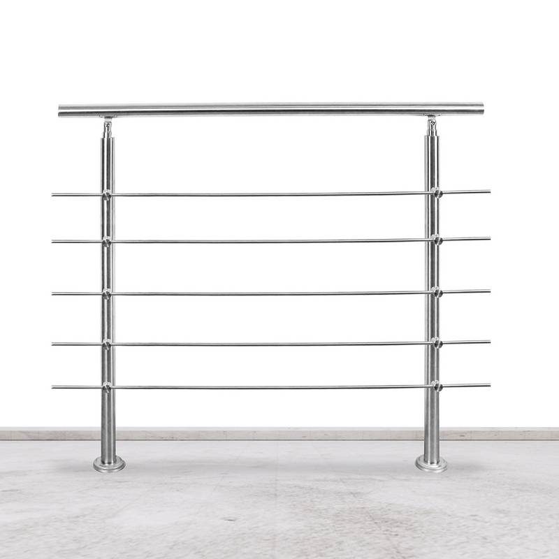 Treppengeländer Geländer Edelstahl 80 cm 5 Querstreben Ø 42mm für Innen und Außen Garten Treppenhaus
