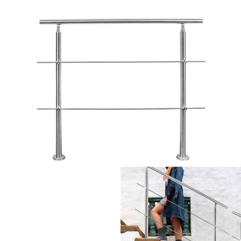 Geländer Treppengeländer Ø 42mm Edelstahl Handlauf für Innen und Außen geeignet 180cm mit 0 Querstreben