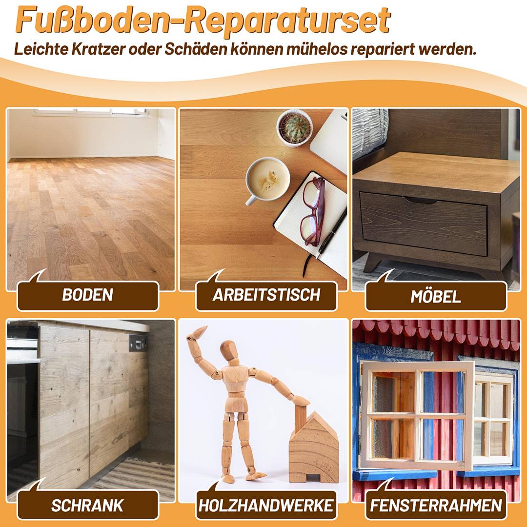 Holzreparaturset Laminat Reparatur Reparaturset für Parkett, Laminat und Holzoberflächen Holzoberflächen Linoleum Kunststoff