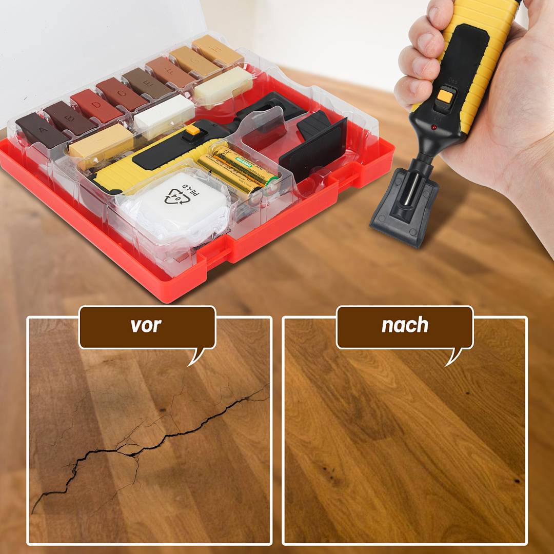Holzreparaturset Laminat Reparatur Reparaturset für Parkett, Laminat und Holzoberflächen Holzoberflächen Linoleum Kunststoff