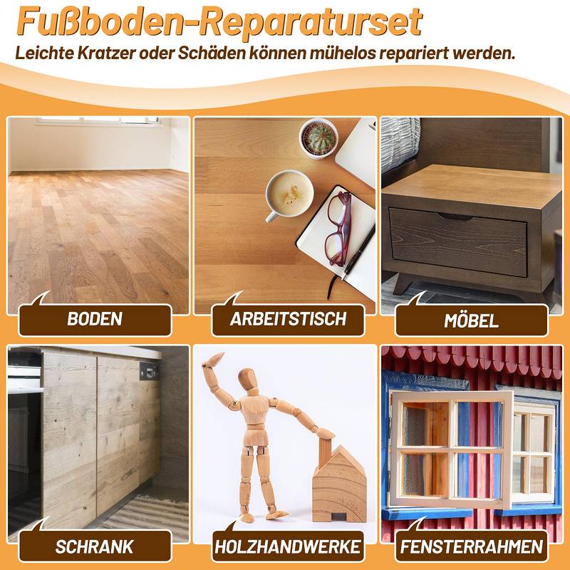 Holzreparaturset Laminat Reparatur Reparaturset für Parkett, Laminat und Holzoberflächen Holzoberflächen Linoleum Kunststoff