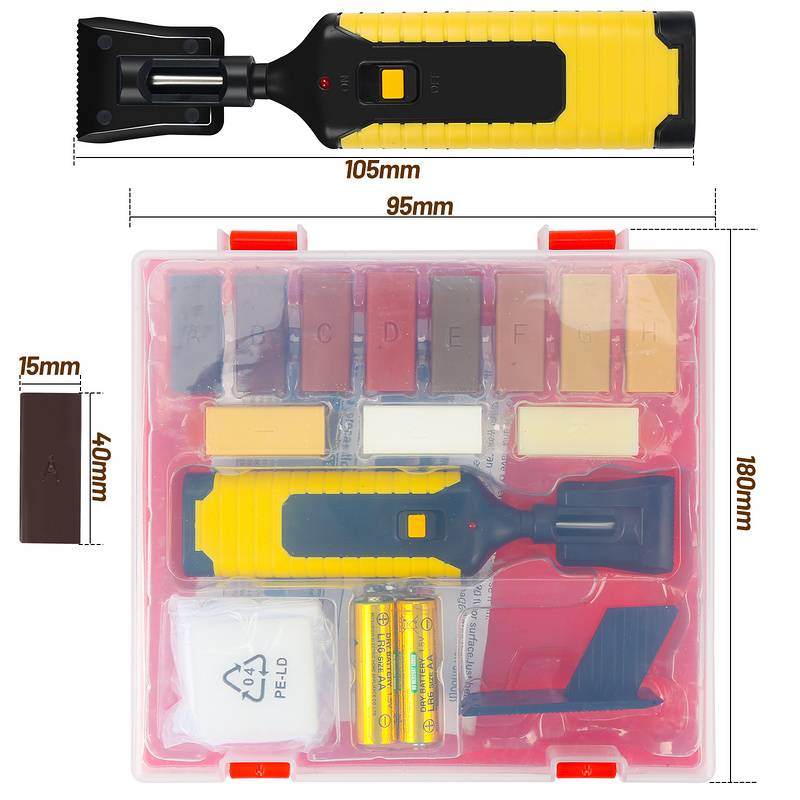 Holzreparaturset Laminat Reparatur Reparaturset für Parkett, Laminat und Holzoberflächen Holzoberflächen Linoleum Kunststoff