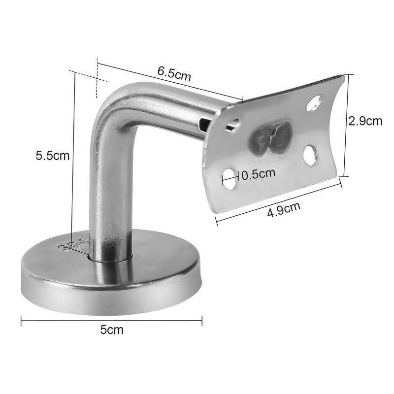 SWANEW Handlaufträger 5x Handlaufhalter Edelstahl Handlauf Wandhalter Holz Geländer Flach mit Abdeckrosette
