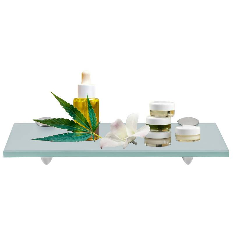 Glasregal 40x10x0,8 cm mit Halterung Glasboden Wandregal Badregal Ablage Regal Hängeregal Milchglas