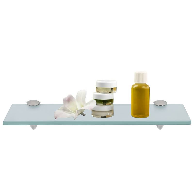 Glasregal 50x10x0,8 cm mit Halterung Glasboden Wandregal Badregal Ablage Regal Hängeregal Milchglas