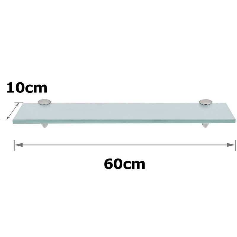 Glasregal 60x10x0,8 cm mit Halterung Glasboden Wandregal Badregal Ablage Regal Hängeregal Milchglas