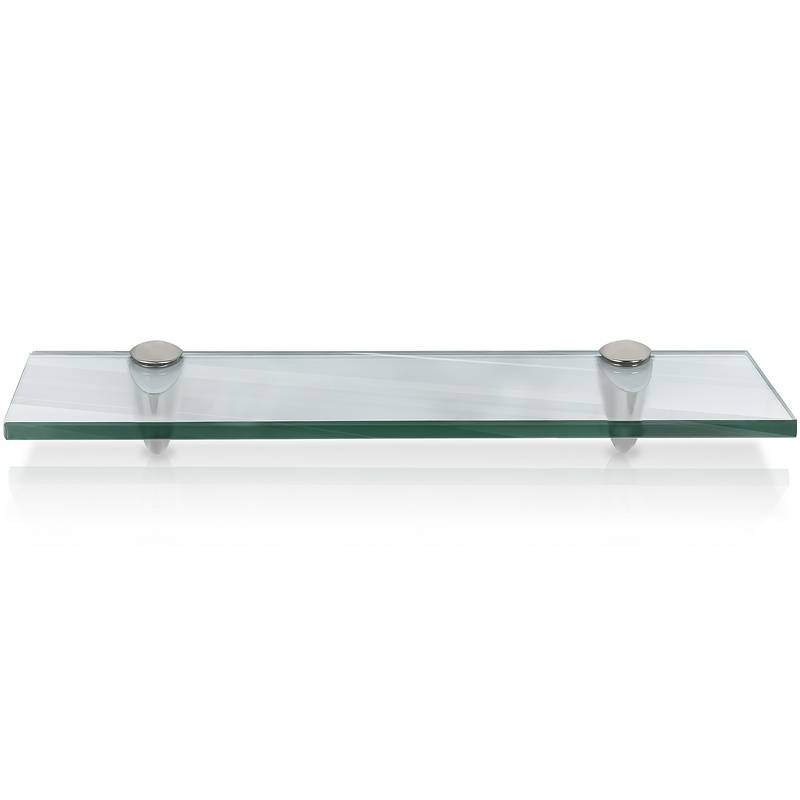 Glasregal 60x10x0,8 cm mit Halterung Glasboden Wandregal Badregal Ablage Regal Hängeregal Klarglas