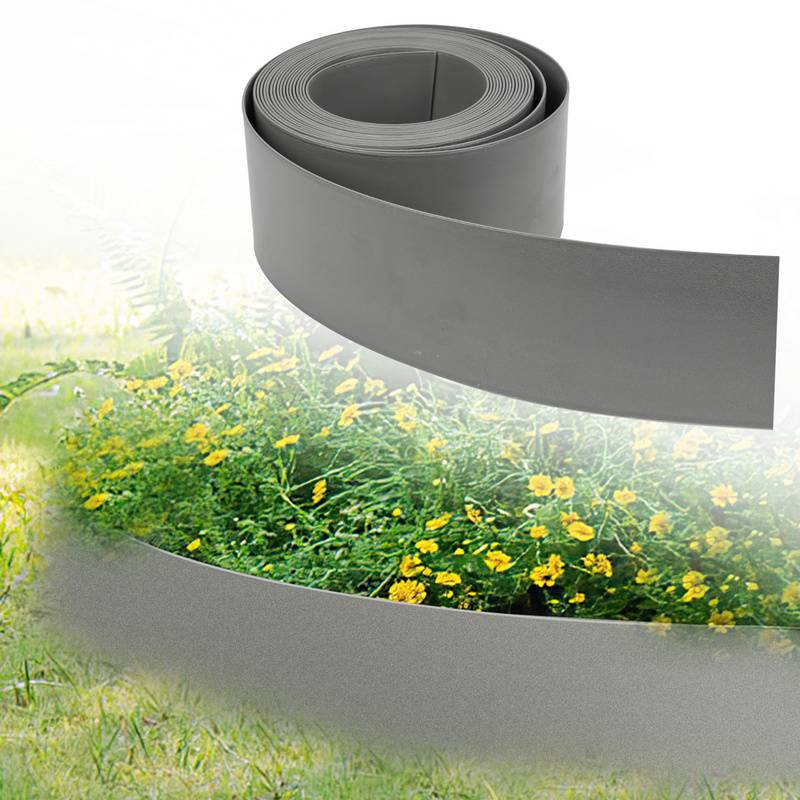 Kunststoff Rasenkante Beeteinfassung Flexible Rasenbegrenzung Beetumrandung Blumenbeet Mähkante Wurzelsperre Grau 2500*12.5*0.2cm