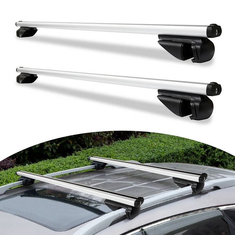 Alu Dachträger Relingträger Universal 124cm Dachgepäckträger Gepäckträger Mit Sicherheitsschloss 150kg