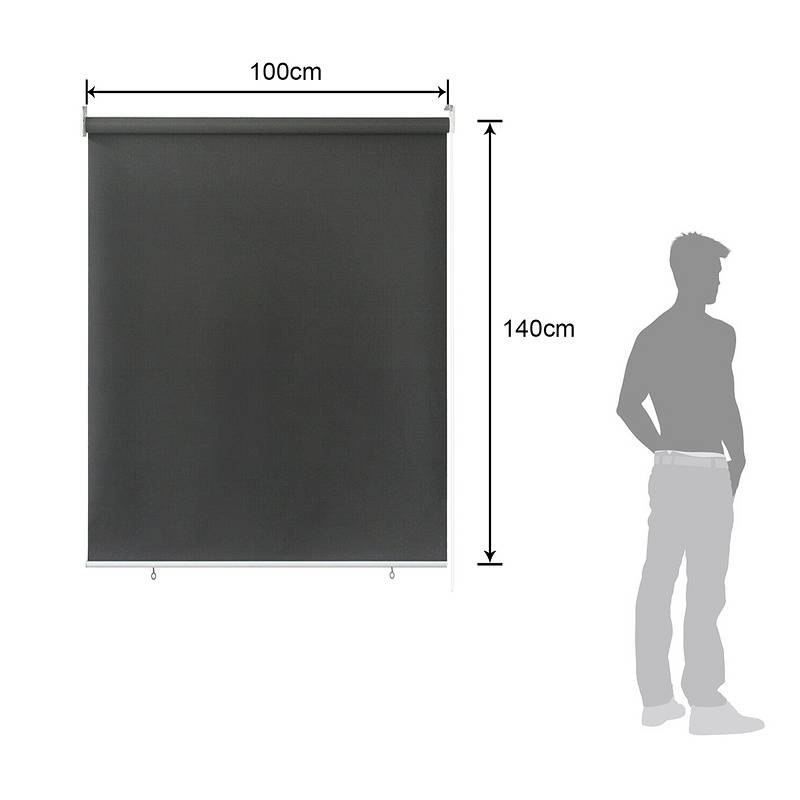 Senkrechtmarkise Vertikalmarkise für Terrasse Balkon Seitenrollo Sichtschutz Sonnenschutz UV-Beständig Anthrazit 100x140cm