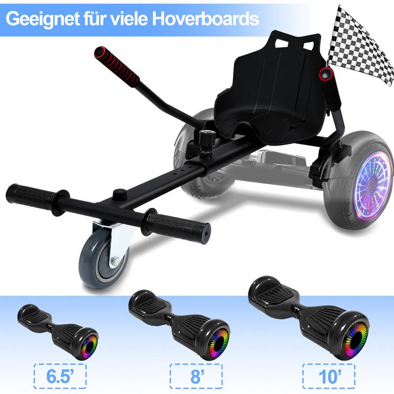 Hoverboard Sitz Hoverkart Sitzscooter für 6,5, 8,5 und 10 Zoll Hoverboards Kart-Erweiterung E-Scooter