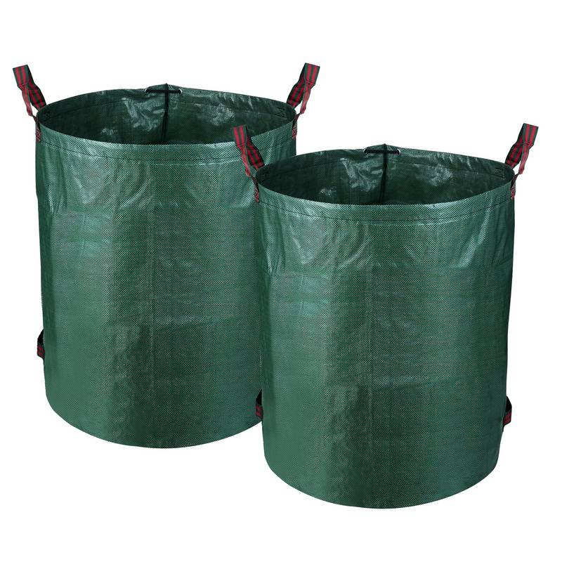 2X Gartensack Laubsack Gartenabfallsack XXL Garten Tasche Rasensack mit Griffen 272L - Grün