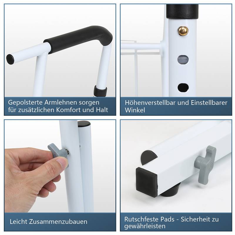 WC Aufstehhilfe Duschhocker & -sitze Klappgriff inkl. Ablagekorb Mobile rutschfeste Toilettenstütze