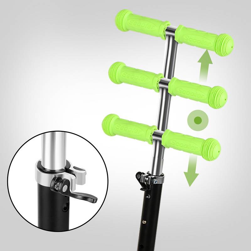 Kinderroller Tretroller Cityroller LED Räder Kickscooter Dreiradscooter Höhenverstellbar Grün