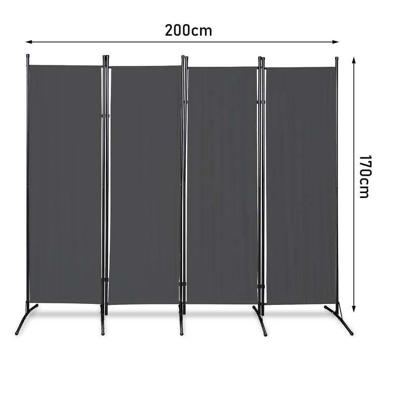 Paravent Outdoor Raumteiler Garten Spanische Wand Trennwand Raumtrenner 4 teilig Anthrazit