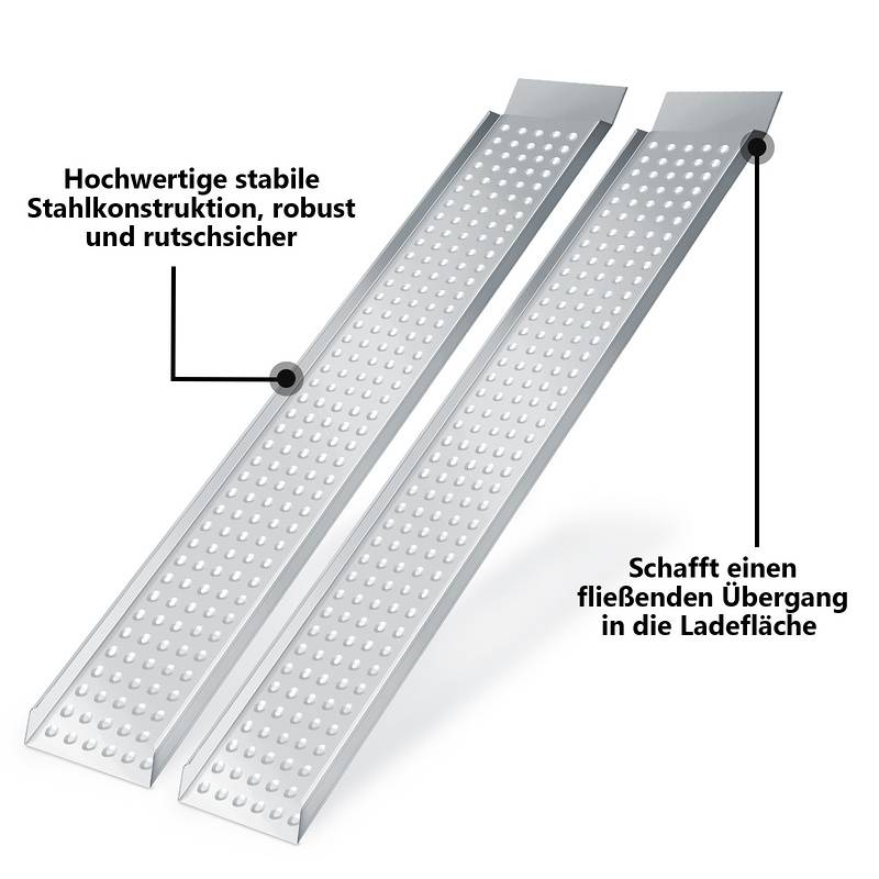 2X Auffahrrampe Verladerampe Rampe Verladeschiene Auto Laderampe für Motorrad, Anhänger bis 400kg