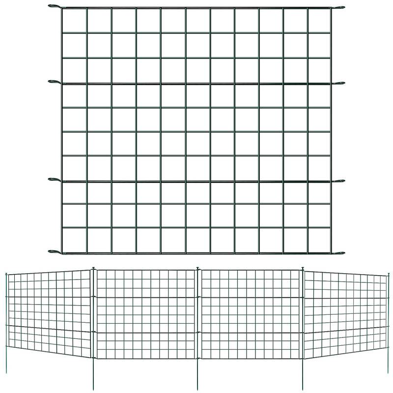 Teichzaun Garten Draht Gitterzaun Zaunset Gartenzaun Metall Gerade 11tlg Set 5x