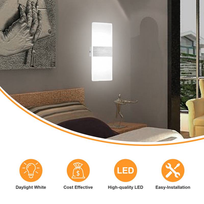 LED Wandleuchte 12W Flurleuchte Innen Wandstrahler Wandlampe Außen Flurlampe Weiß