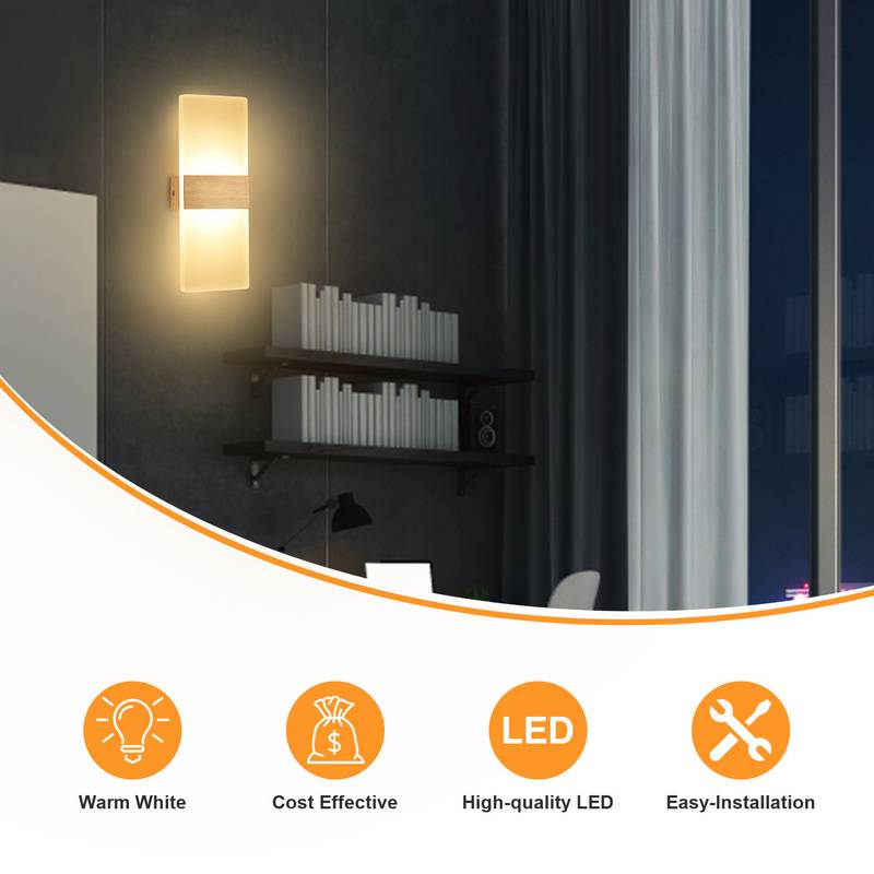 LED Wandleuchte 12W Flurleuchte Innen Wandstrahler Wandlampe Außen Flurlampe Warmweiß