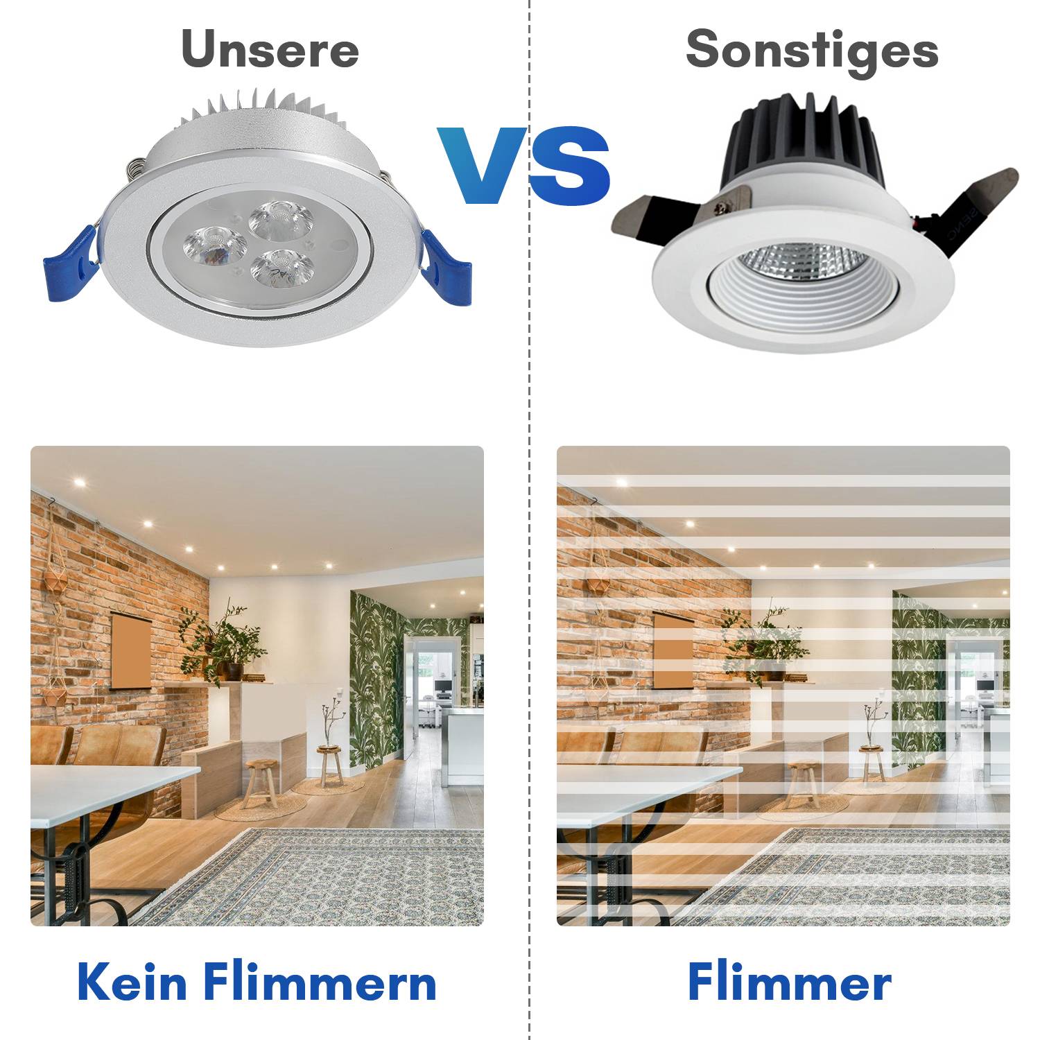 Led Einbaustrahler 230V Deckenspots Led Spots 20pcs 3W Warmweiß Einbauspot für Wohnzimmer, Bad, Küche, Flur, Schlafzimmer