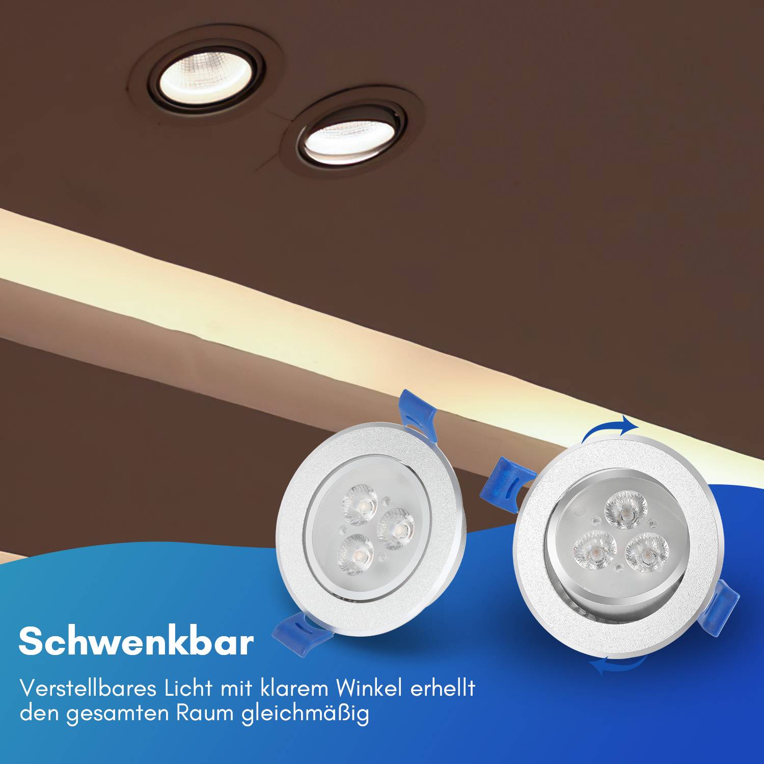 Led Einbaustrahler 230V Deckenspots Led Spots 20pcs 3W Warmweiß Einbauspot für Wohnzimmer, Bad, Küche, Flur, Schlafzimmer
