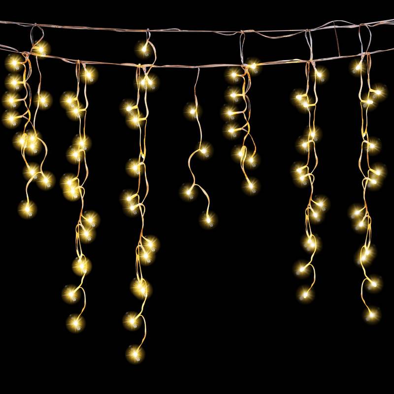 400 LED Lichterkette 15m Lichterkettel Warmweiß mit Memory-Funktion LED Eisregen