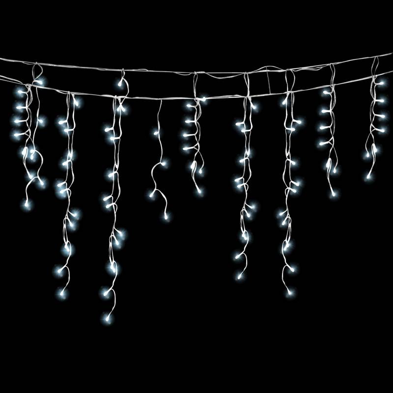 600 LED Lichterkette 20m Lichterkettel Kaltweiß mit Memory-Funktion LED Eisregen
