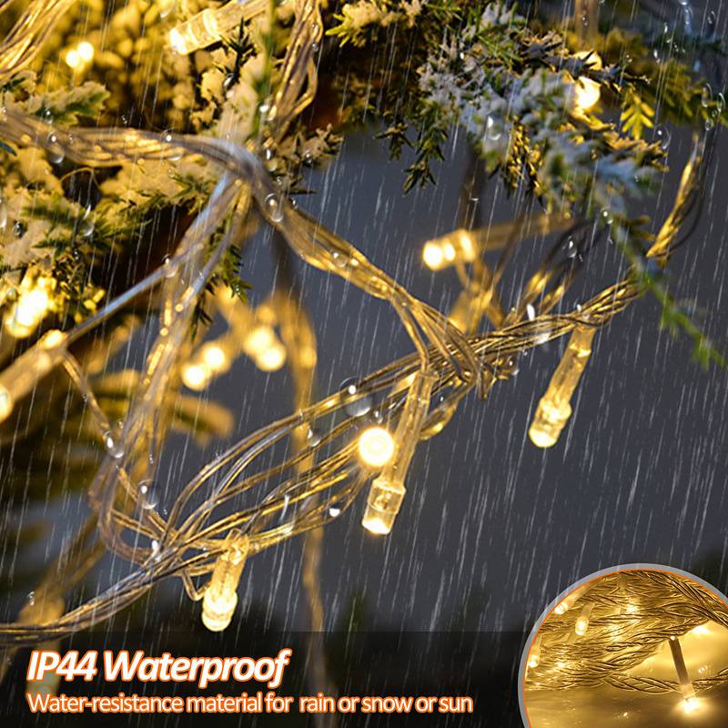 20M 200 LED Lichterkette Warmweiß 8 Lichtmodi Party Garten Innen Außen Deko Weihnachtsbeleuchtung