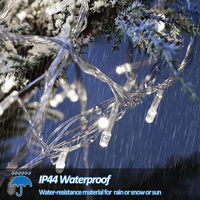 10M 100 LED Lichterkette Kaltweiß 8 Lichtmodi Party Garten Innen Außen Deko Weihnachtsbeleuchtung