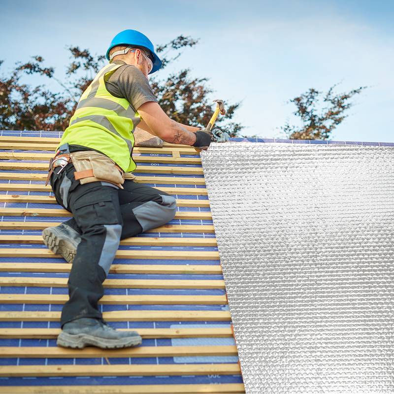 Isolierfolie Dämmfolie Doppelte Alu-Luftpolsterfolie Dachisolierung 3-4mm Reflexionsfolie Isolierungsfolie 1x10m