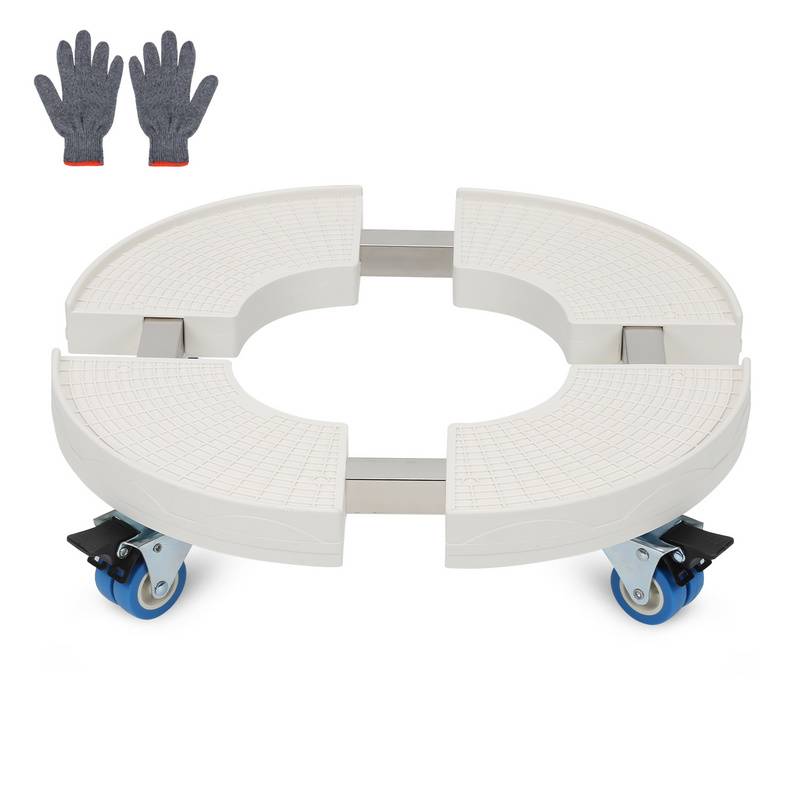 1x Pflanzenroller 38-52cm Einstellbar Pflanzen Rollbrett Tragkraft 300 kg Blumenroller Rollbar mit Rollen Weiß