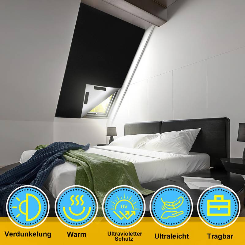 Verdunklungsstoff Sonnenschutz Verdunkelungs Sonnenschutz zu 100% verdunkelnd,Folie mit Thermobeschichtung,lichtundurchlässige für Fenster,145*300cm