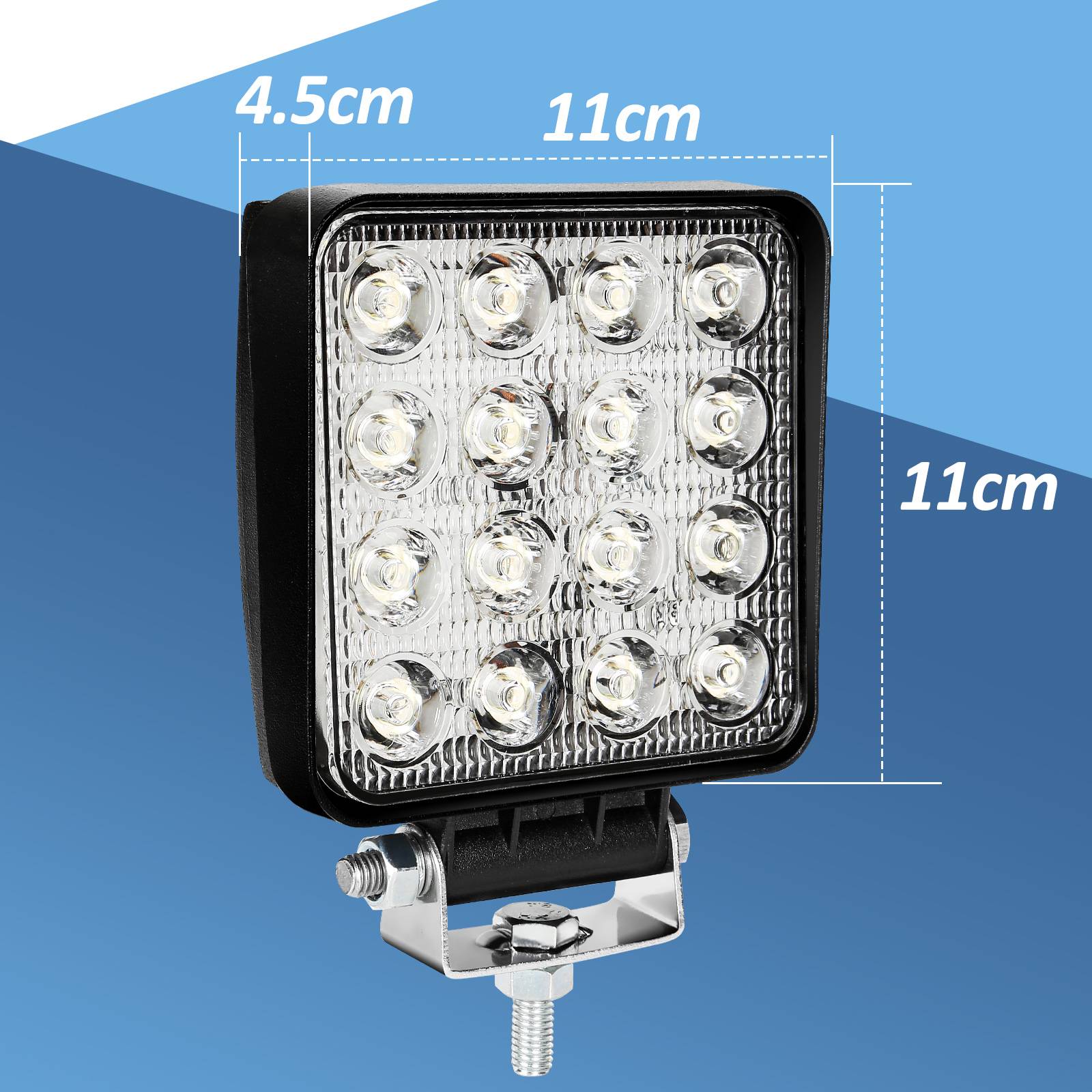 4 Stück LED Arbeitsleuchte LED Arbeitsscheinwerfer 48W 10-30V DC KFZ Scheinwerfer IP67 Offroad JEEP, Halogen, Neutralweiss, Leistungsstarkes Licht