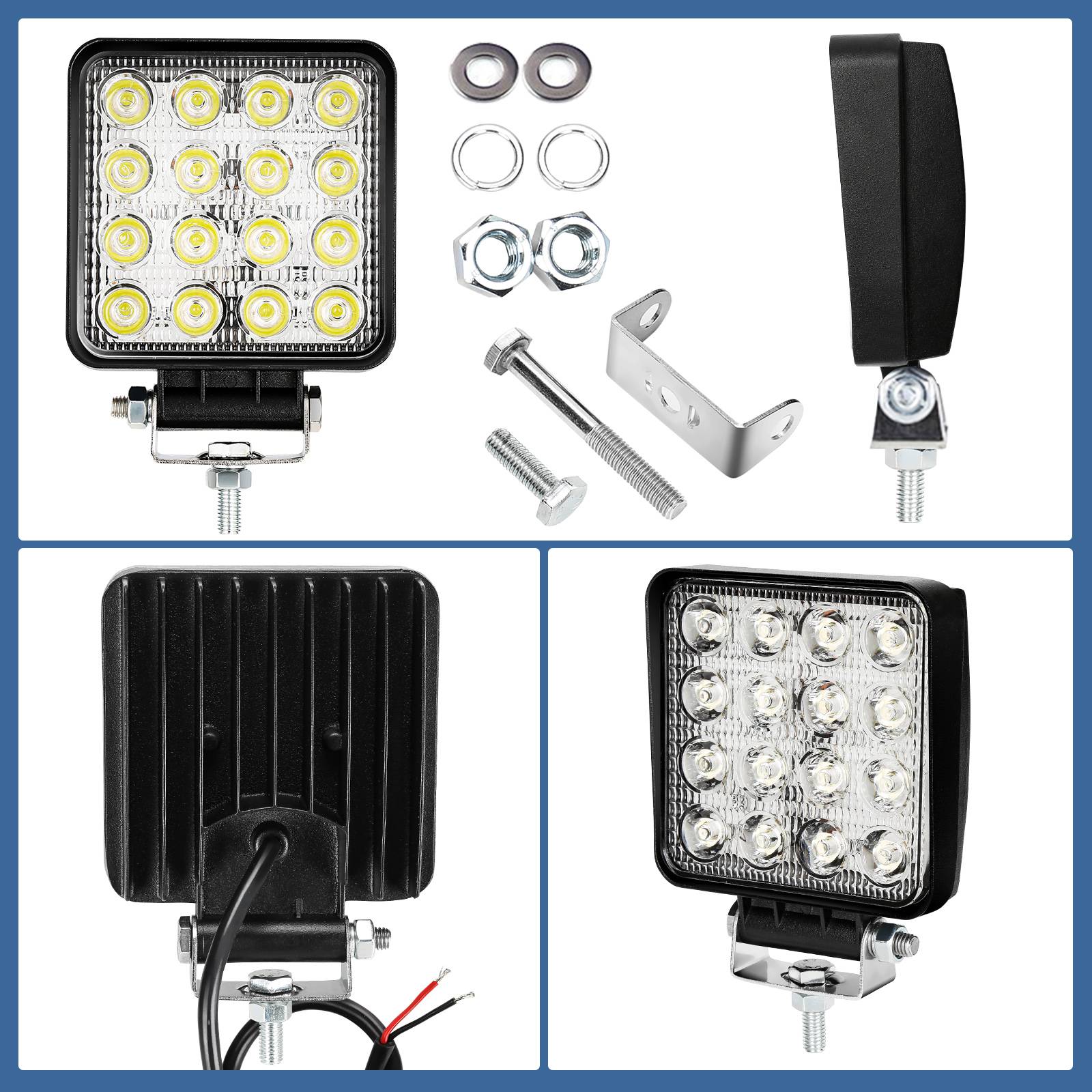 LED Scheinwerfer Arbeitsscheinwerfer 2 Stück LED KFZ 48W Auto Traktor Flutlicht Scheinwerfer, LED, Ausgestattet mit modernster LED-Technologie