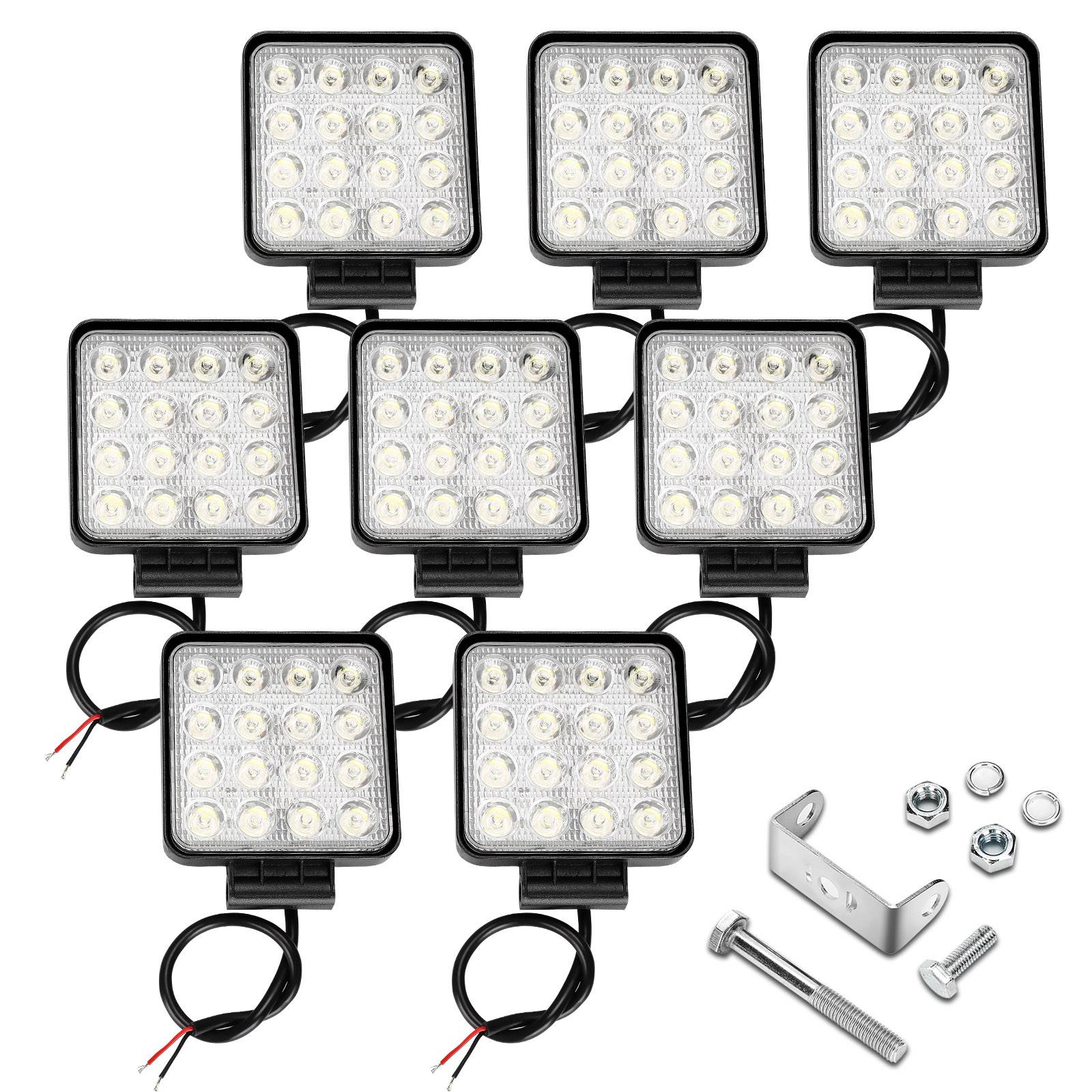 LED Scheinwerfer Arbeitsscheinwerfer 8 Stück LED KFZ 48W Auto Traktor Flutlicht Scheinwerfer, LED, Ausgestattet mit modernster LED-Technologie