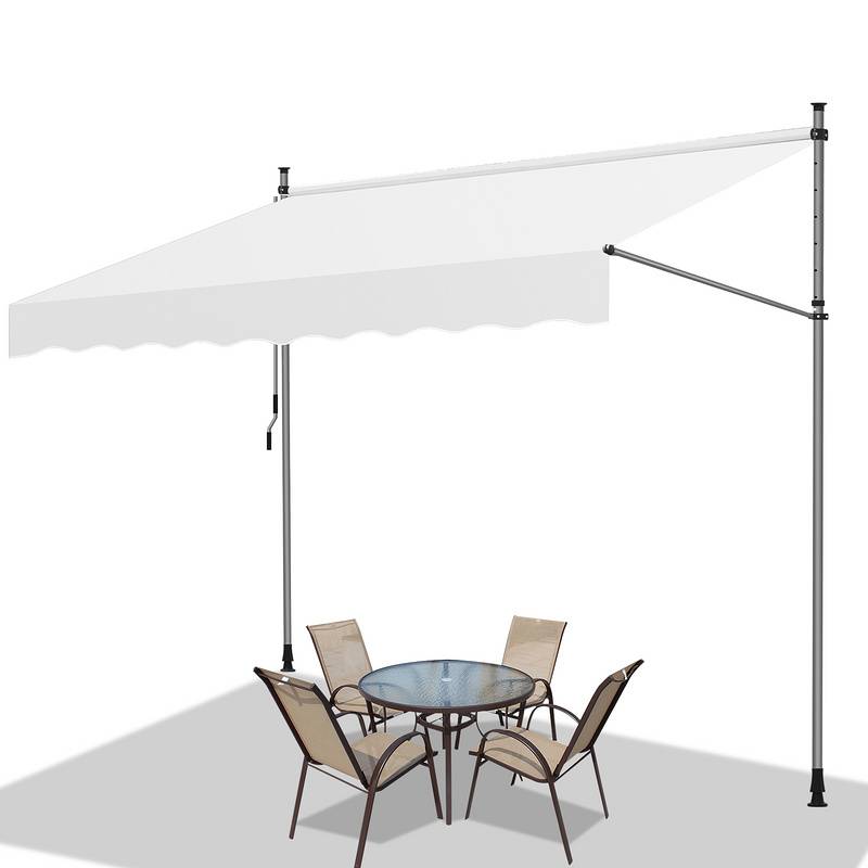 Markise ohne Bohren Klemmmarkise Balkonmarkise für Terrasse Balkon 300cm Creme