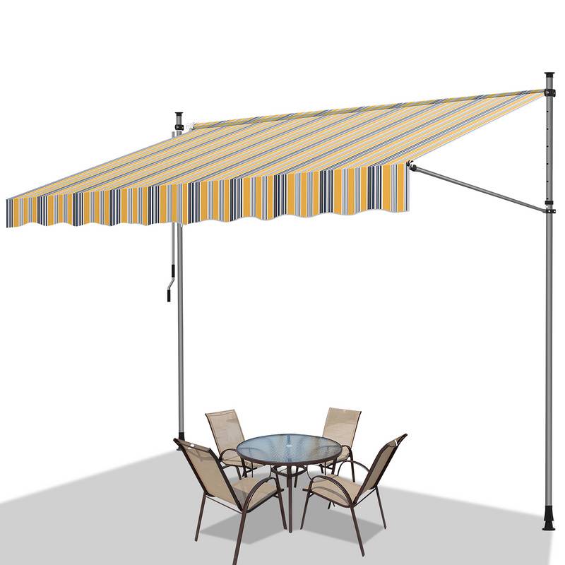 Markise ohne Bohren Klemmmarkise Balkonmarkise für Terrasse Balkon 350cm Gelb Blau