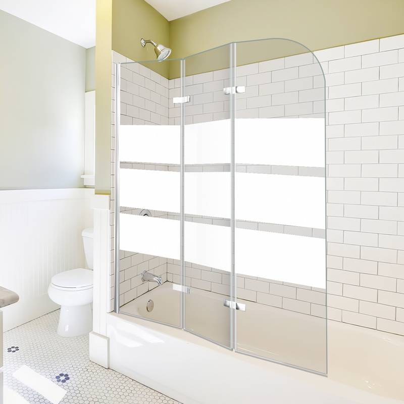 Badewannenaufsatz faltbar Klar NANO Glas ESG 6mm Duschabtrennung für Badewannen 3-teilig faltbar 120*140CM weiß