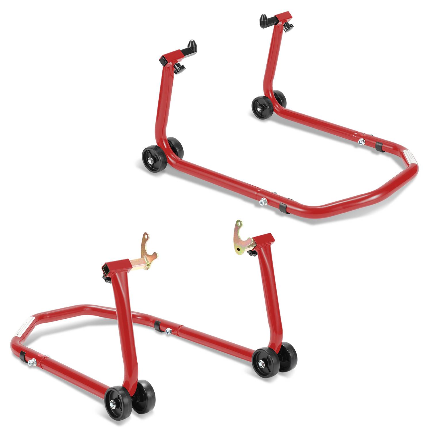 Motorradständer 300 kg Montageständer für Vorne und Hinterrad | Adapter U-Type| Tragkraft Motorradheber Motorrad Rot