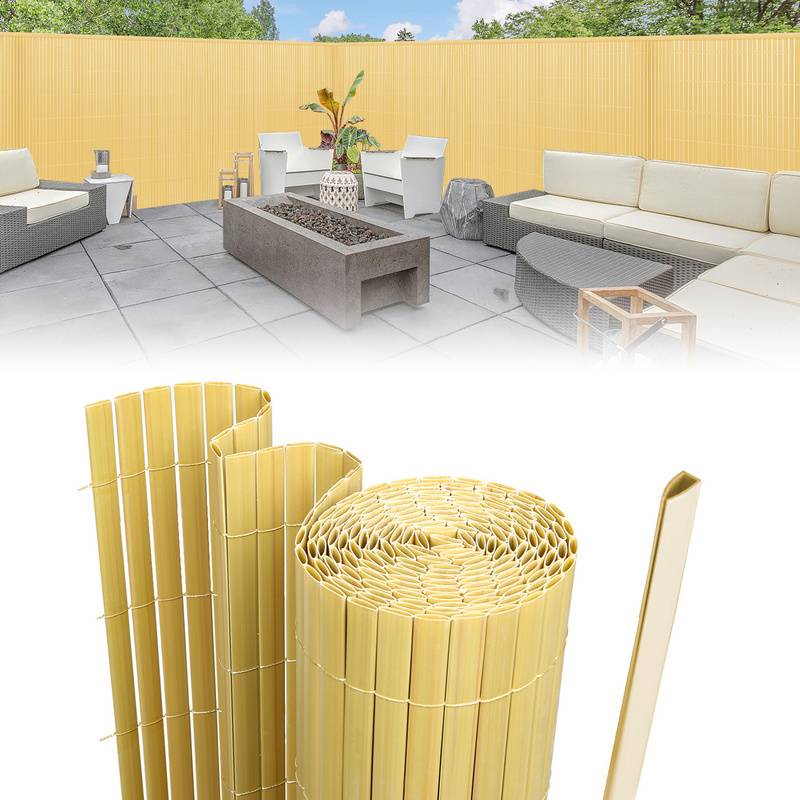 PVC Sichtschutzmatte Sichtschutzzaun Sichtschutz für Zaun Balkon Bambus 80 x 1000 cm