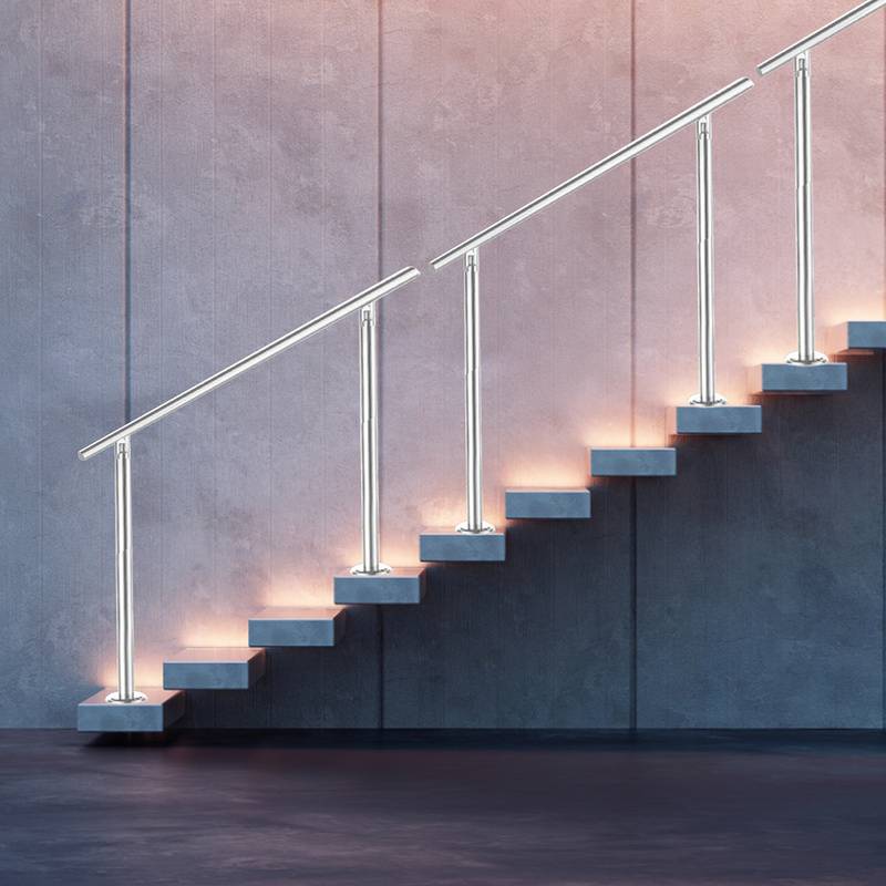 Geländer Treppengeländer Edelstahl Handlauf für Innen und Außen geeignet 150cm mit 0 Querstreben