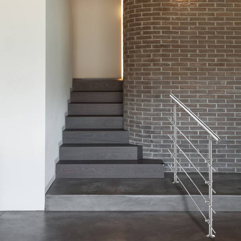Geländer Treppengeländer Edelstahl Handlauf für Innen und Außen geeignet 120cm mit 4 Querstreben