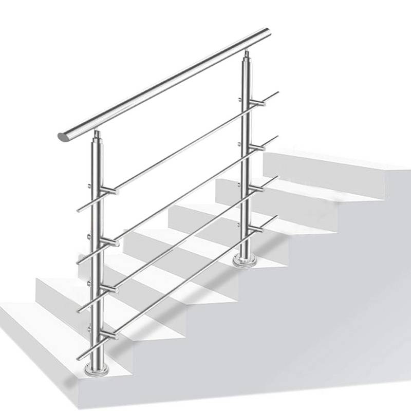 Geländer Treppengeländer Edelstahl Handlauf für Innen und Außen geeignet 120cm mit 4 Querstreben