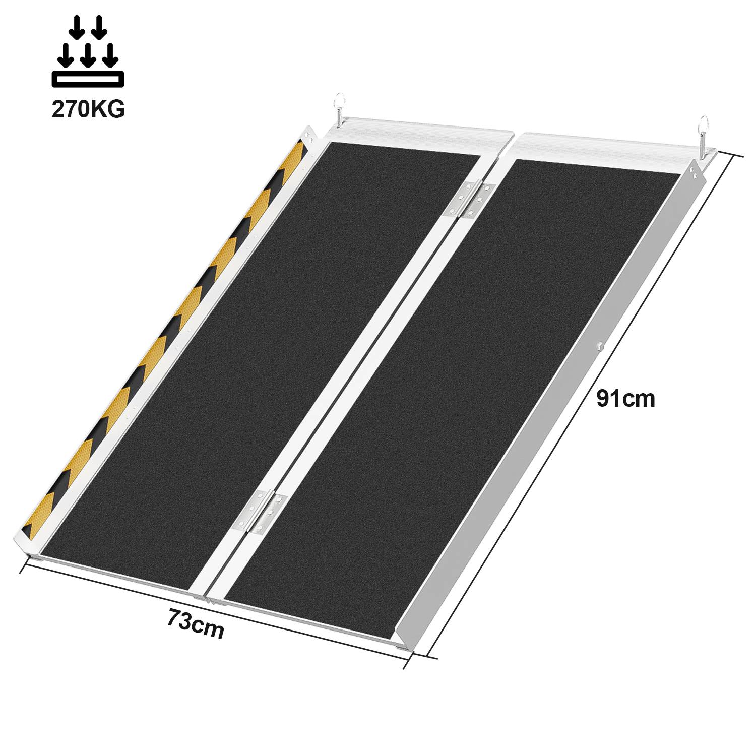 Rollstuhlrampe Rollirampe Auffahrrampe Laderampe 2x faltbar Alu rutschfeste Oberfläche 91cm 270kg
