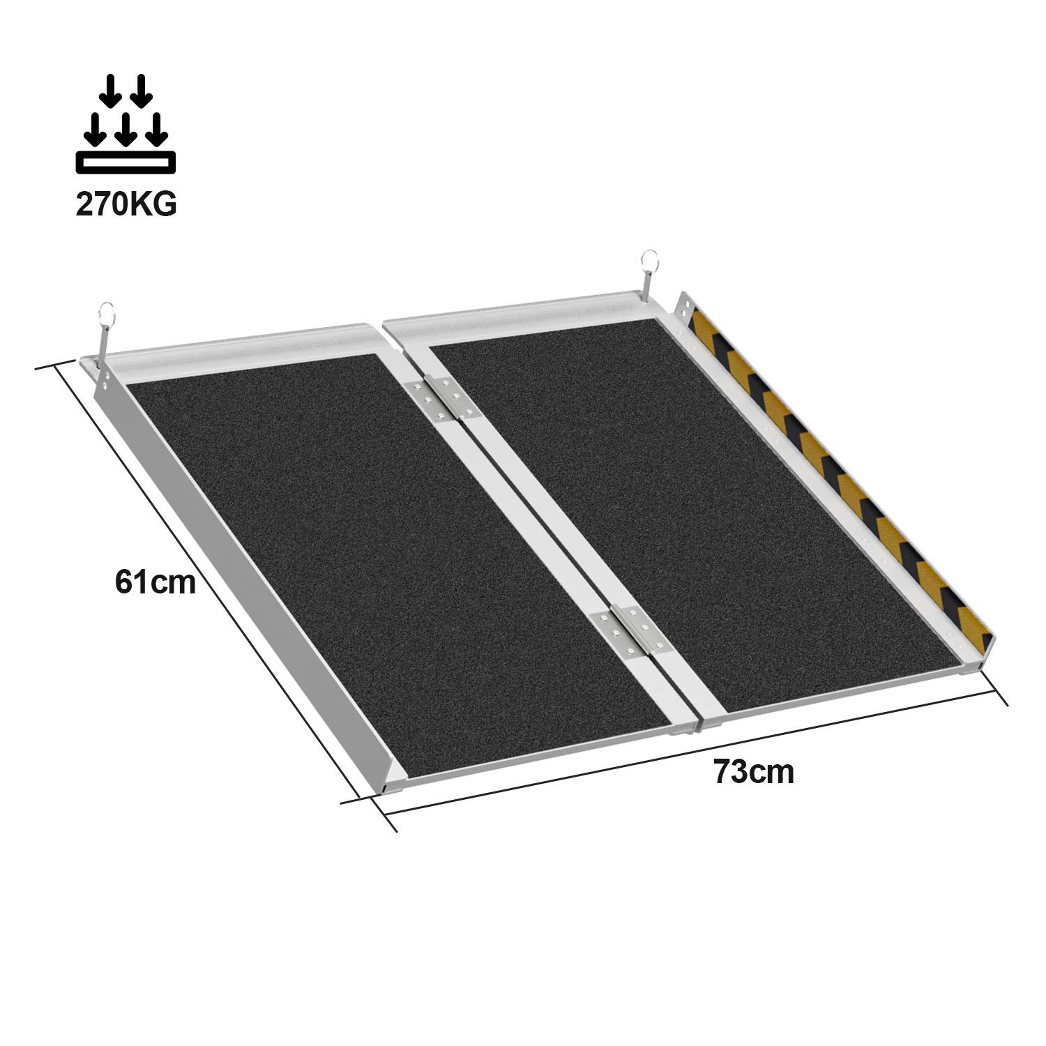 Rollstuhlrampe Rollirampe Kofferrampe Auffahrrampe Auffahrschiene 2x faltbar Aluminium 61cm bis 270kg